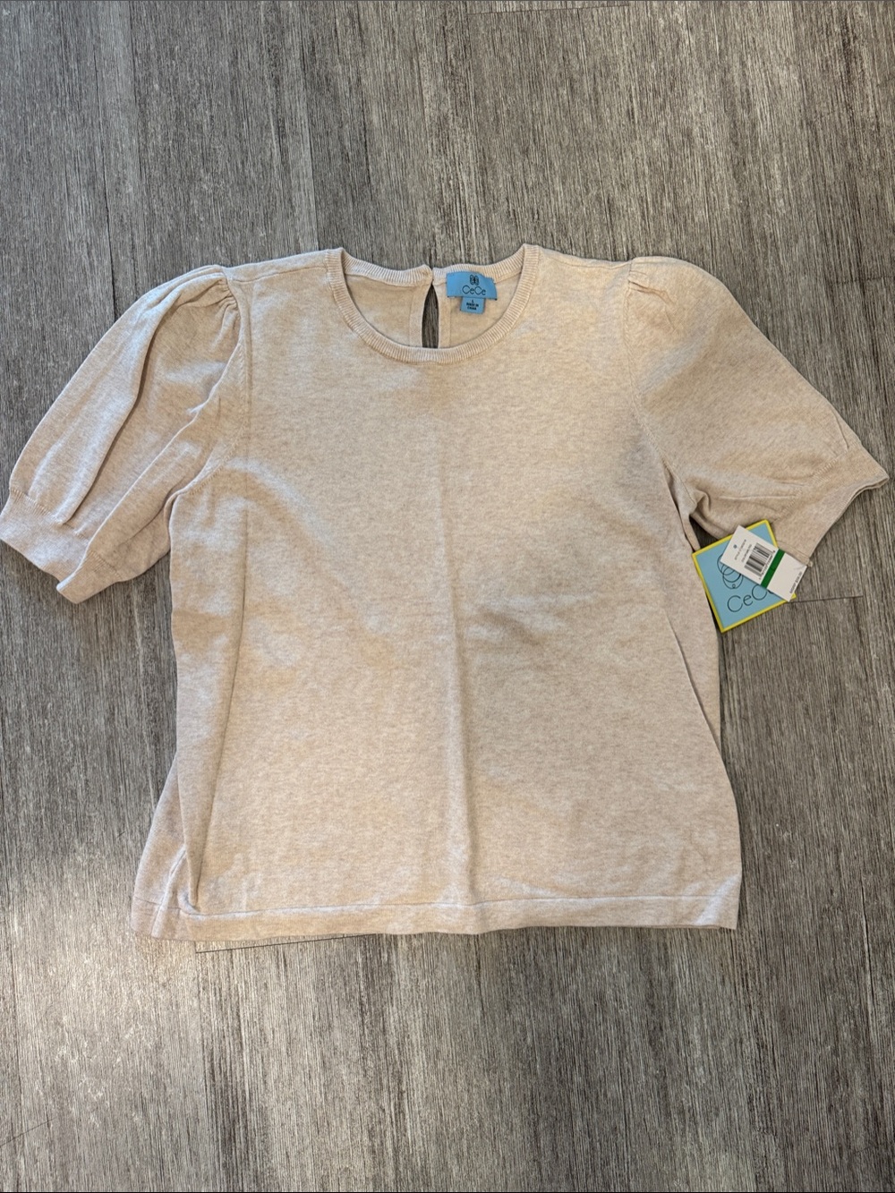 C&C California Cream Puff-Sleeve Knit Tee